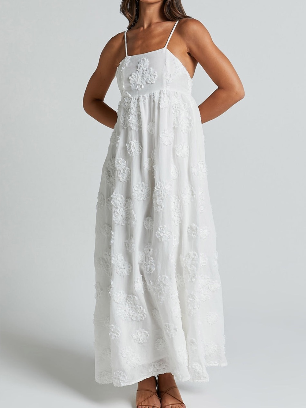 NWT REVOLVE Australia SHOWPO Pink Diamond Claya white embroidery dress US 16 - Picture 2 of 9